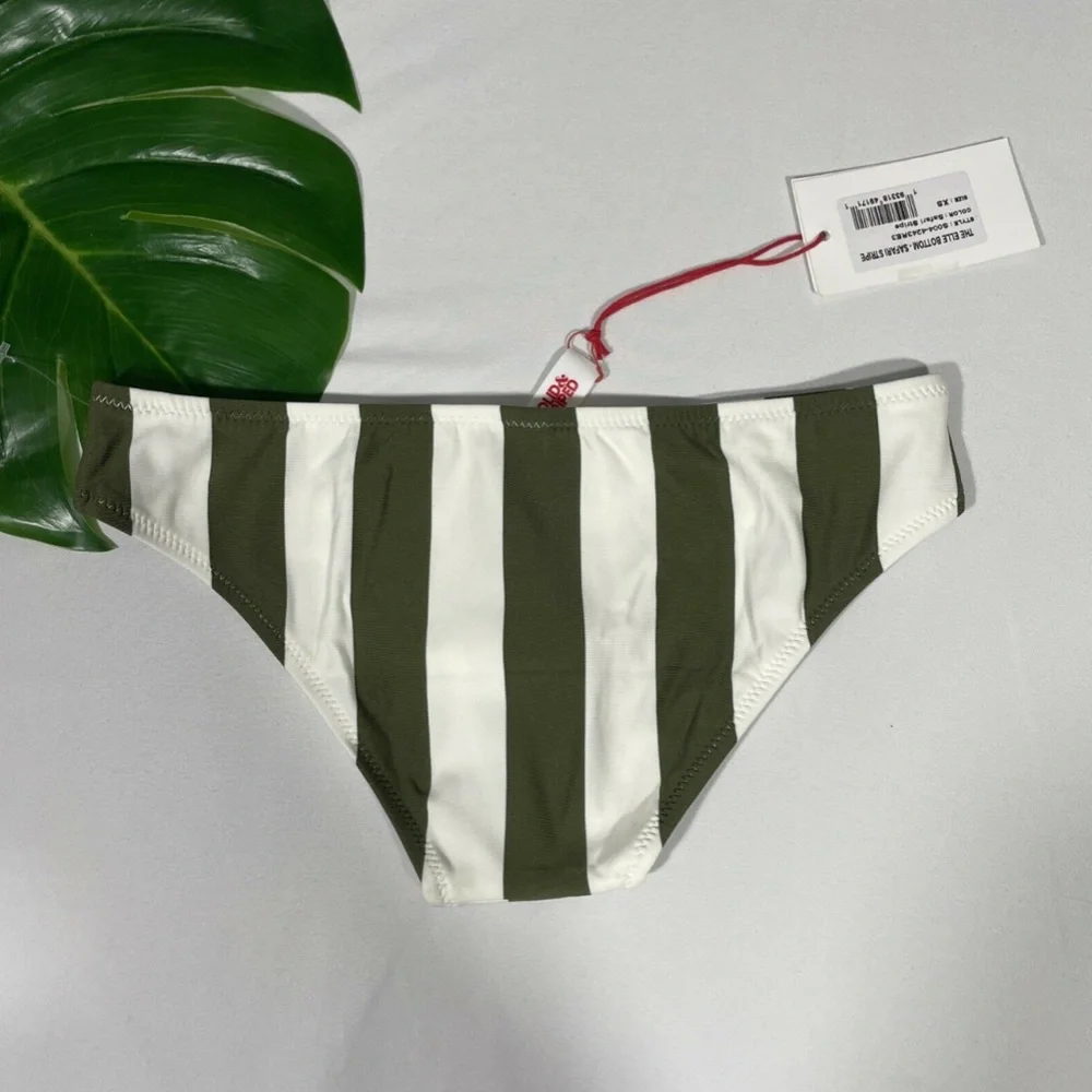 NEW Solid & Striped [‎ SZ XS ] Elle Bikini Bottom Safari Stripe